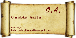 Ohrabka Anita névjegykártya